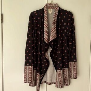 One September Cardigan Black and Red Small
